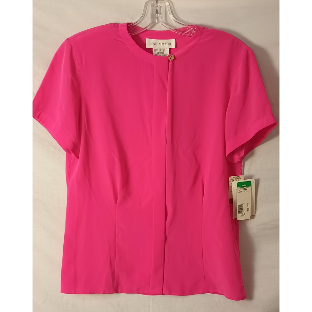 Jones New York hot pink elegant polyester blouse, size S